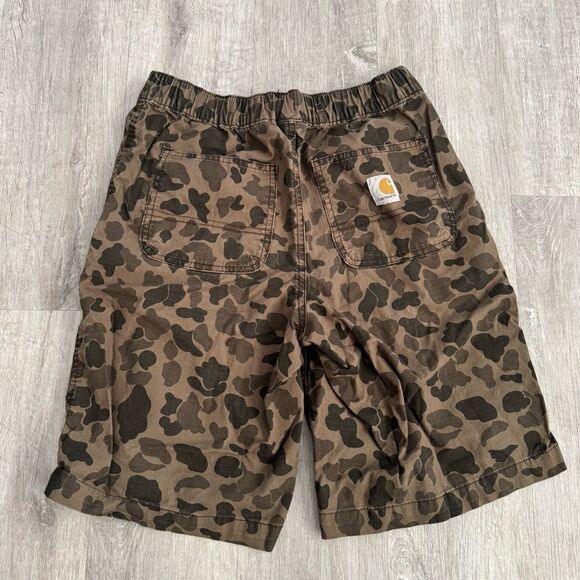 Carhartt Boys size 14 Camo Elastic Waist Shorts Cotton Hunting Camoflauge - Picture 1 of 5